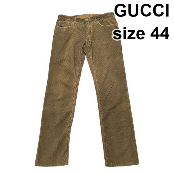 ● グッチ GUCCI パンツ コーデュロイ ブラウン ダークブラウン コットン 44 メンズ S5W354