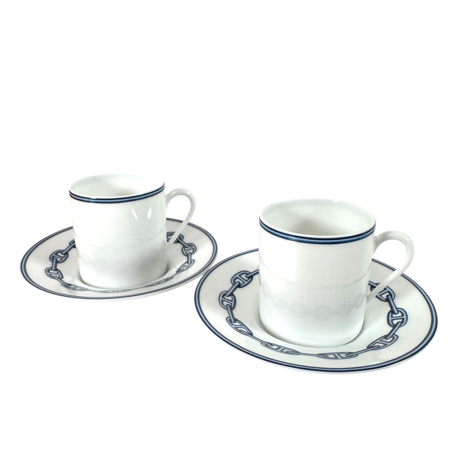 ☆廃盤品☆HERMES カップソーサ シェーヌダンクル □美品□エルメス□カップ□ソーサー□シェーヌダンクル□2個セット