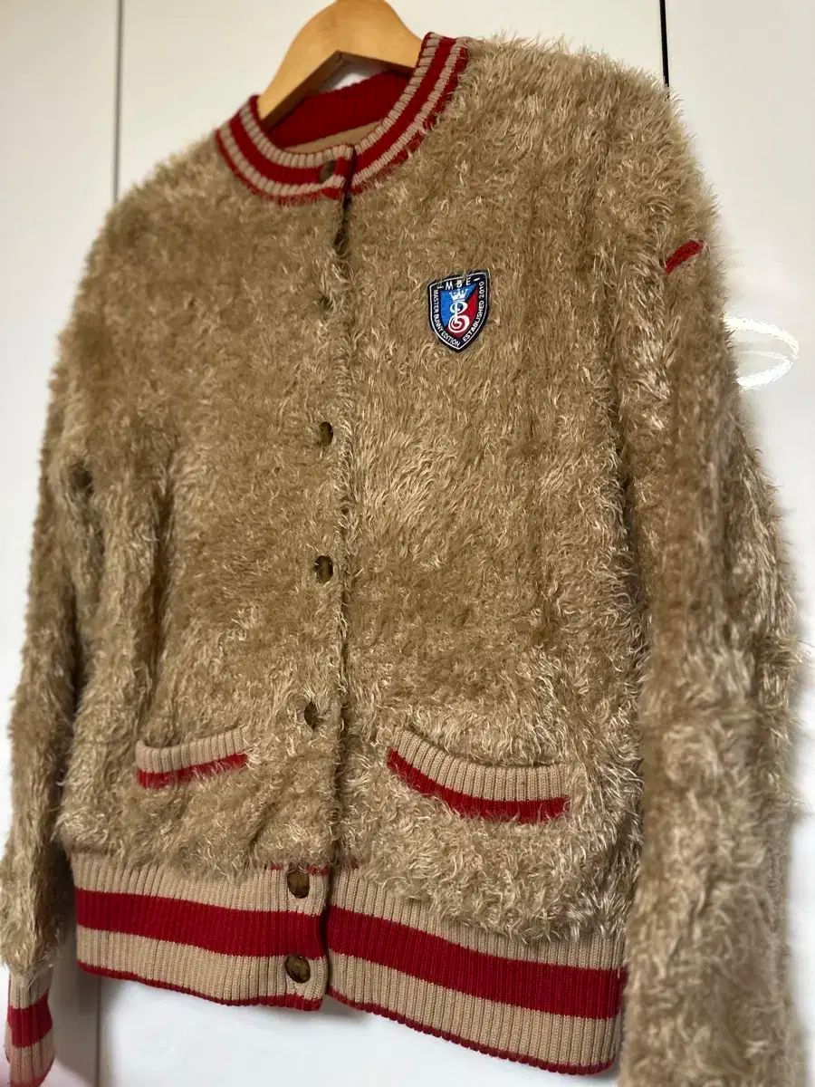 ファー ジップアップニット