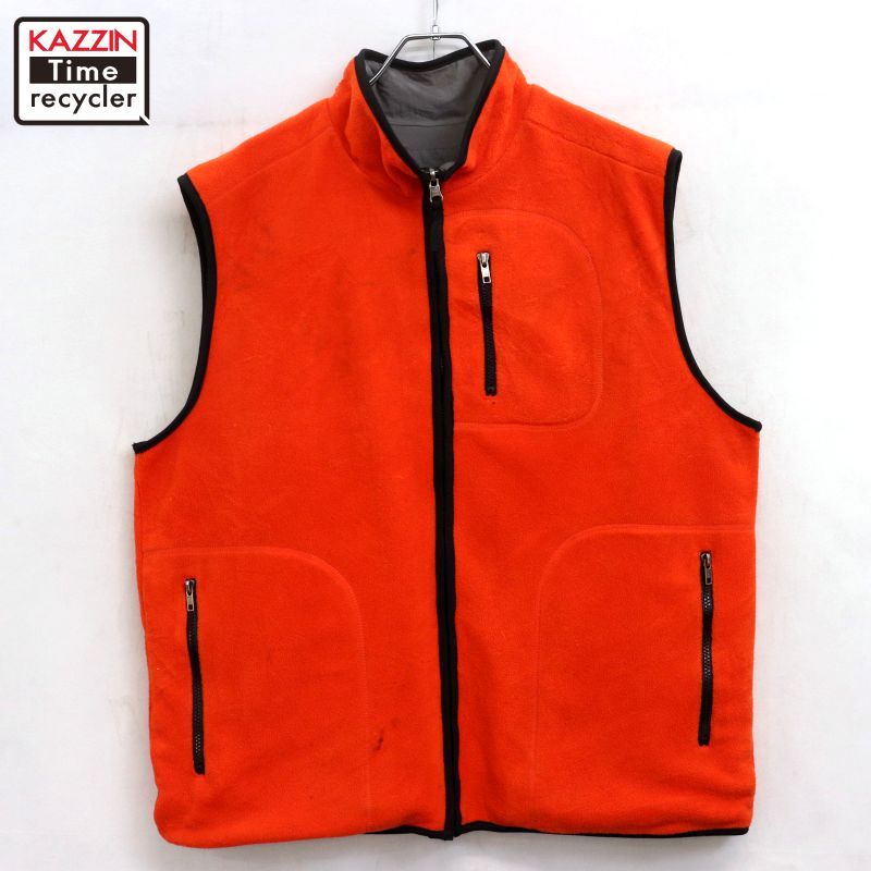 90s KENZO リバーシブルベストフリース ヴィンテージ 90s vintage 無地 リバーシブル フリース ベスト メンズ 表記Lサイズ