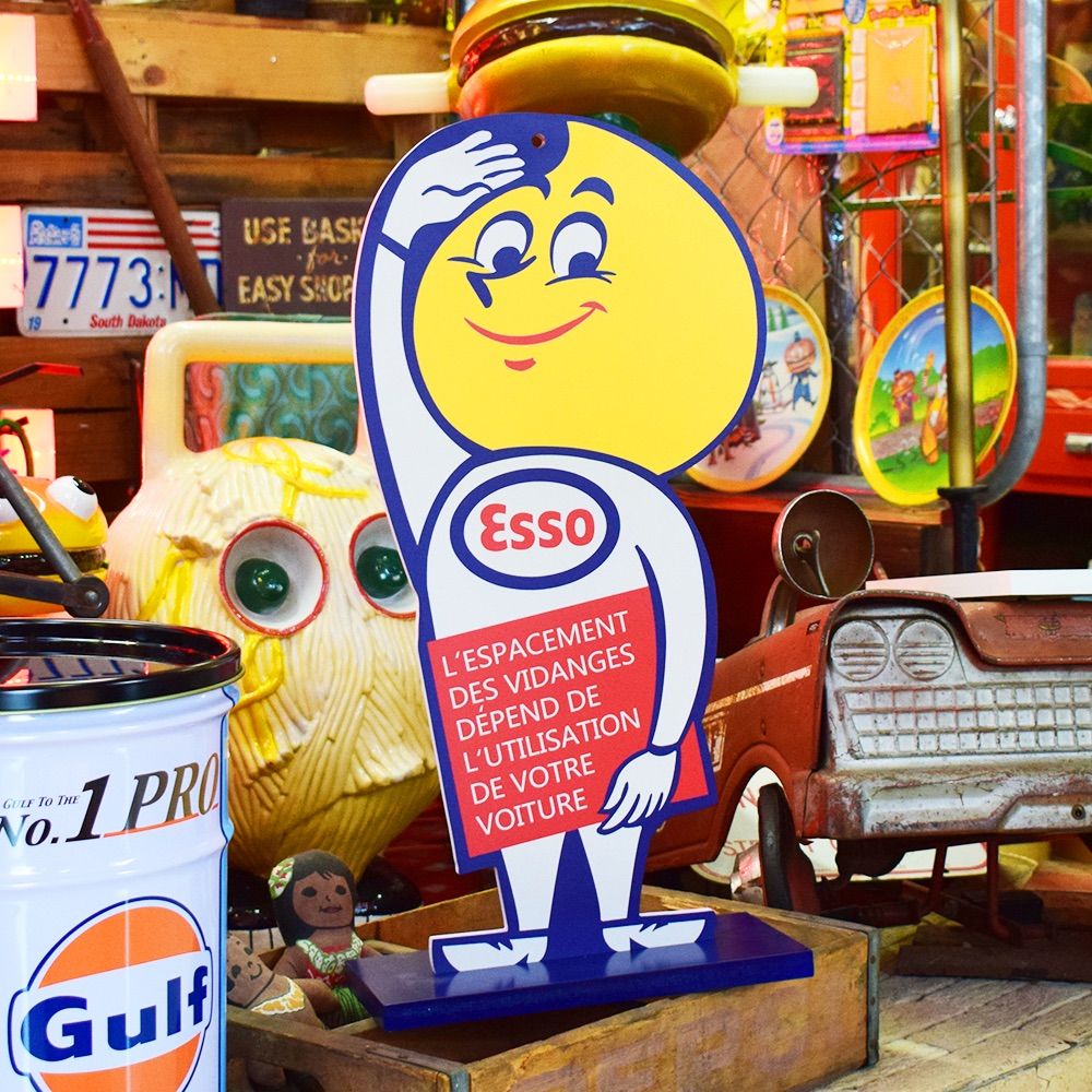 ESSO BOY 木製看板】エッソボーイ スタンド付き / 看板 MDF ガレージ