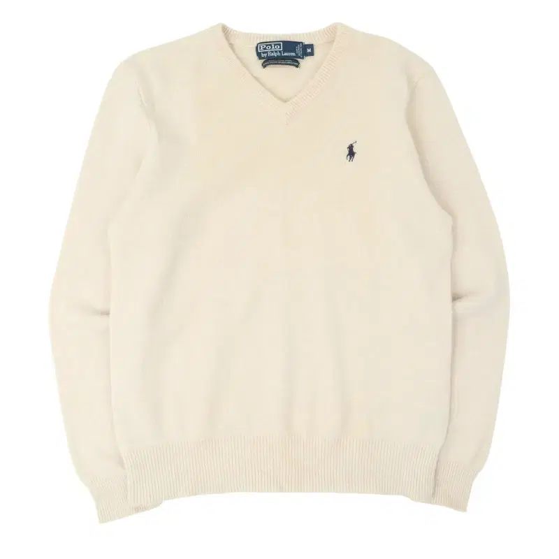 ポロラルフローレン アイボリー ラムウール Vネック ニット