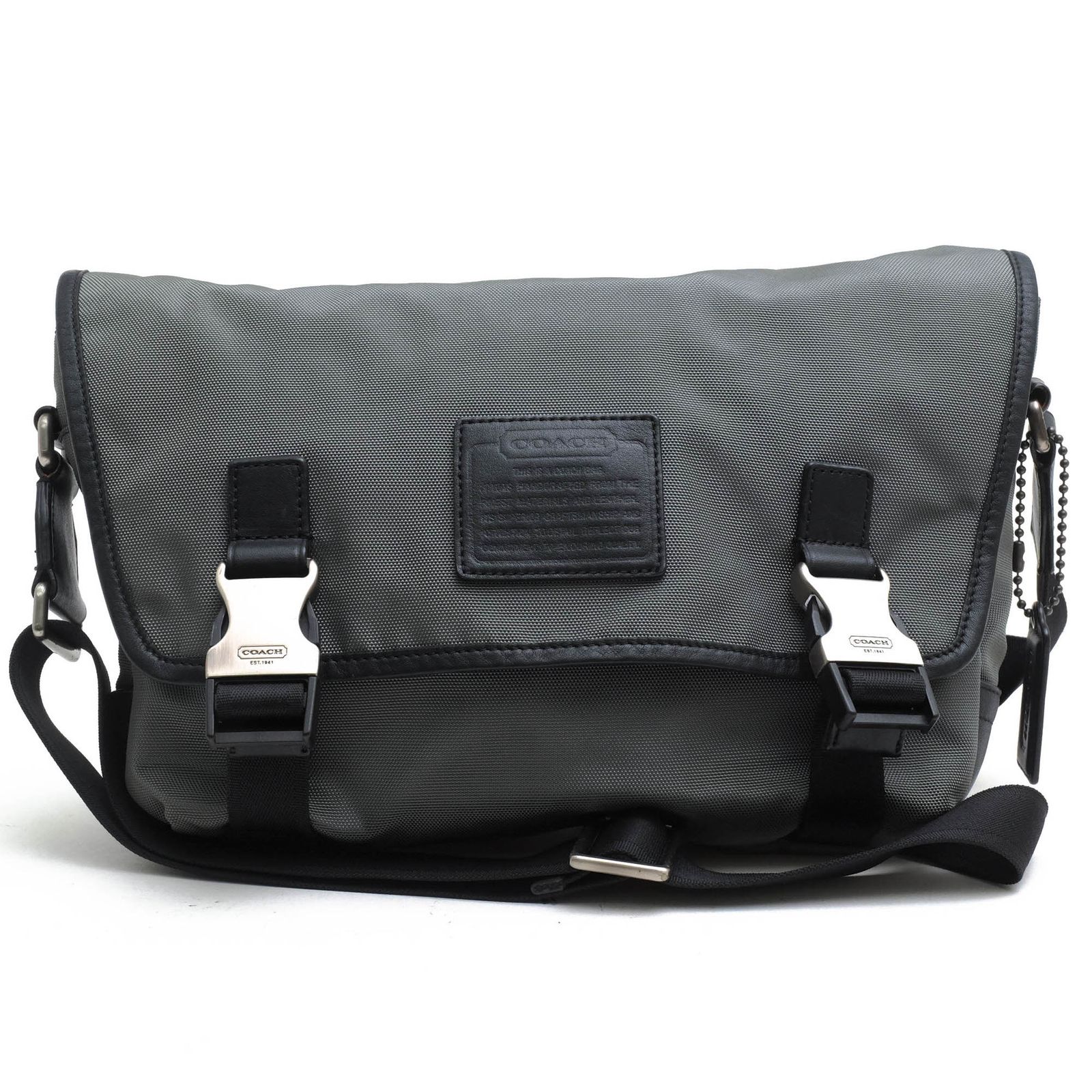 コーチ／COACH バッグ ショルダーバッグ 鞄 メンズ 男性 男性用 ナイロン レザー 革 本革 グレー 灰色 F70575 Voyager Flap Crossbody ボイジャー フラップ クロスボディー クロスボディ メッセンジャーバッグ