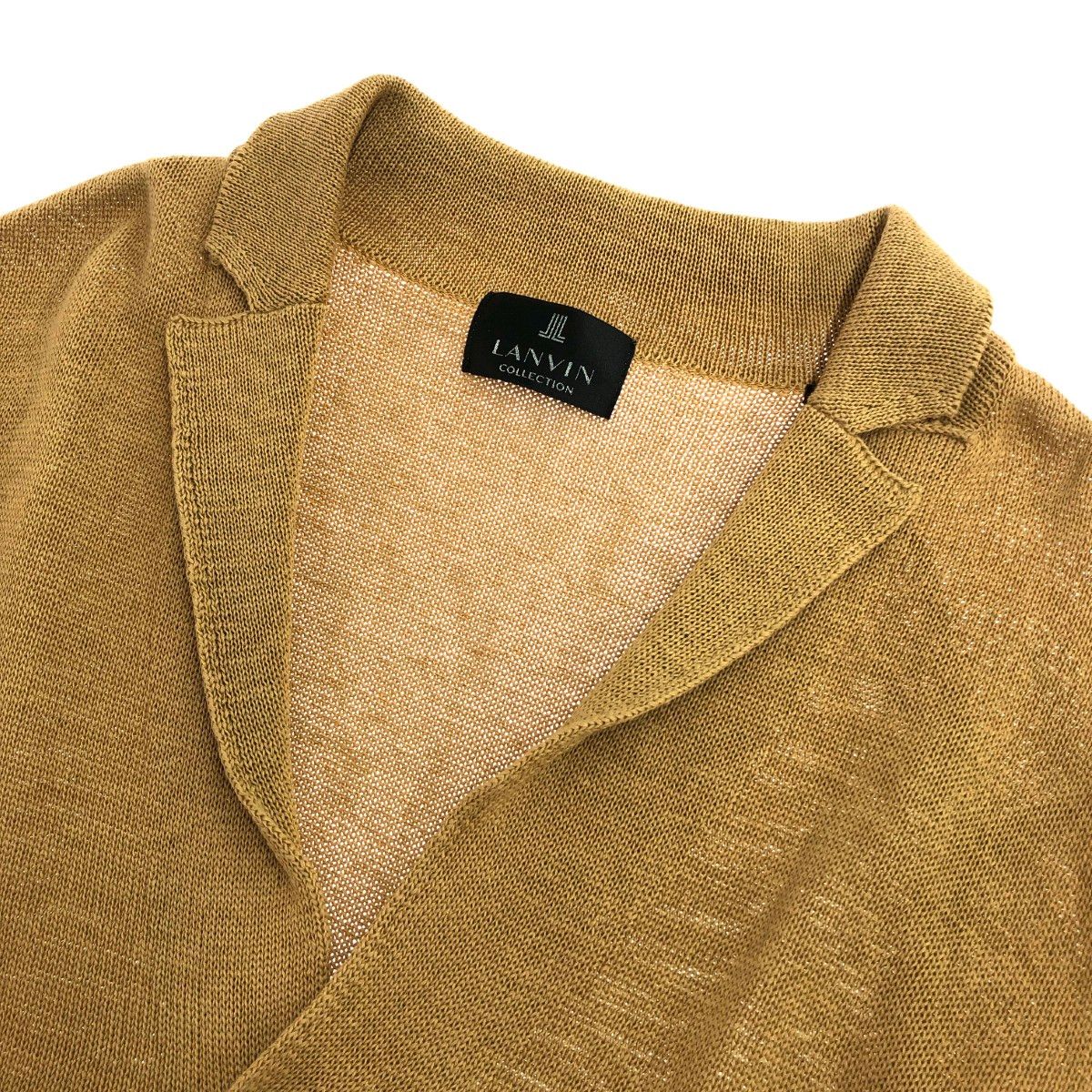 LANVIN COLLECTION ランバンコレクション カーディガン サイズ:L 襟付き/コットン/日本製    ベージュ メンズ / 241005004854 LANVIN COLLECTION ランバンコレクション カーディガン サイズ:L 襟