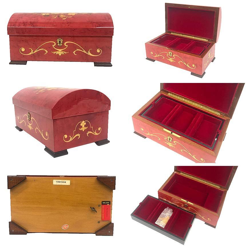 REUGE リュージュ オルゴール付ジュエリーBOX 宝石箱 B-973-0023 リュージュ社製 曲 The Entertainer アンティーク ヴィンテージ aq12179