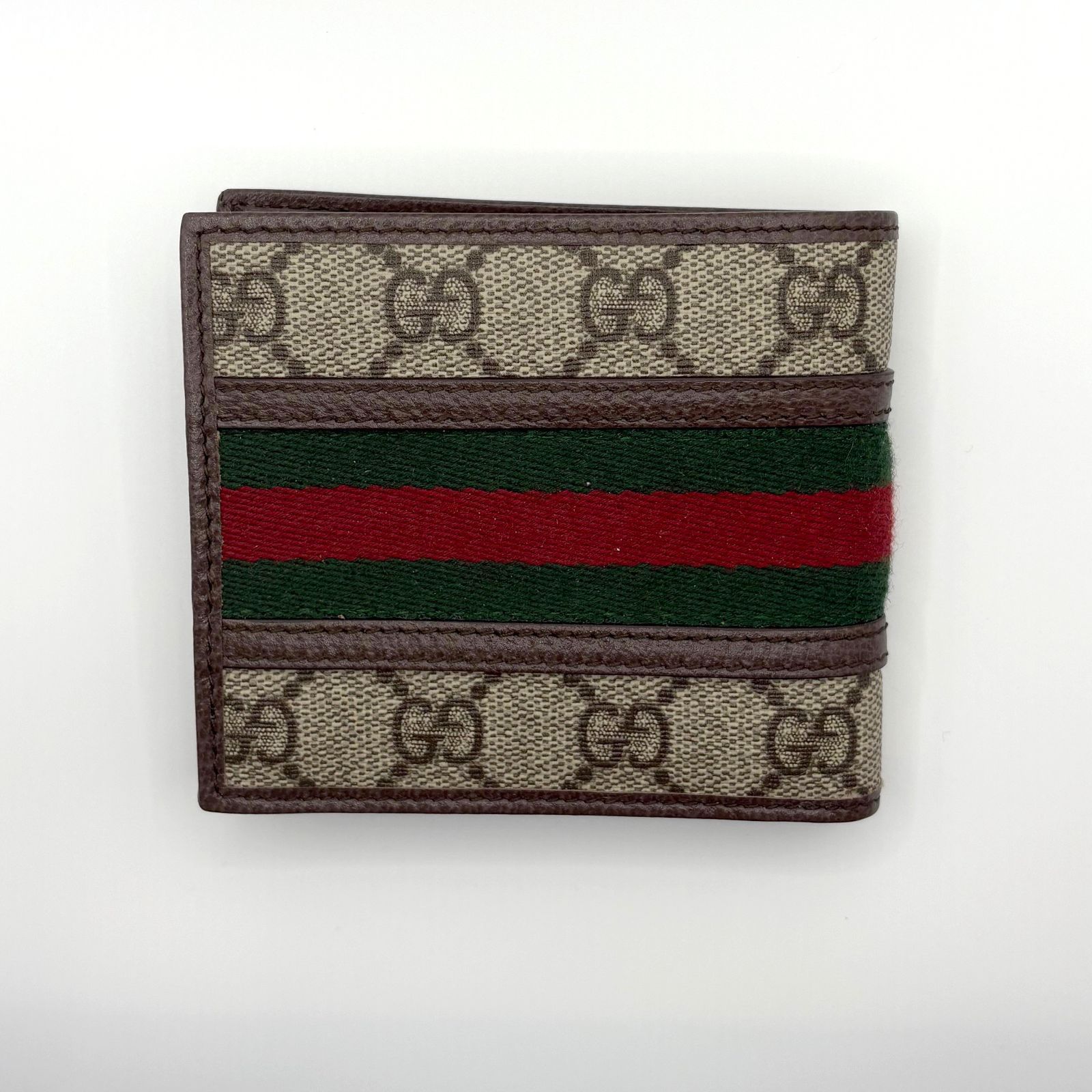 保存箱なし GUCCI メンズ二つ折り財布 ブラウン グッチ