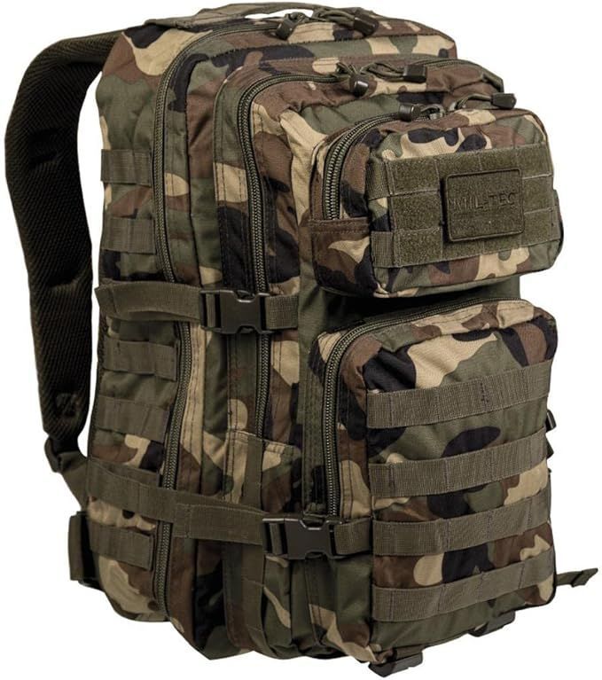 MIL-TEC バックパック US Assault Pack モールシステム 大 36L - WOODLAND Camo迷彩 ミルテック