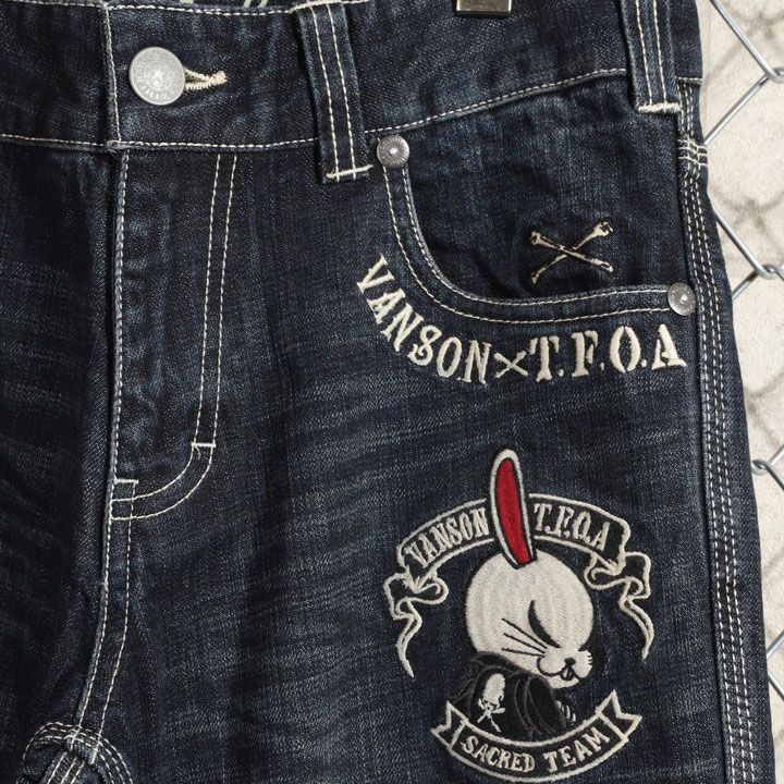 VANSON クローズ WORST T.F.O.A デスラビット デニムパンツ CRV-2509