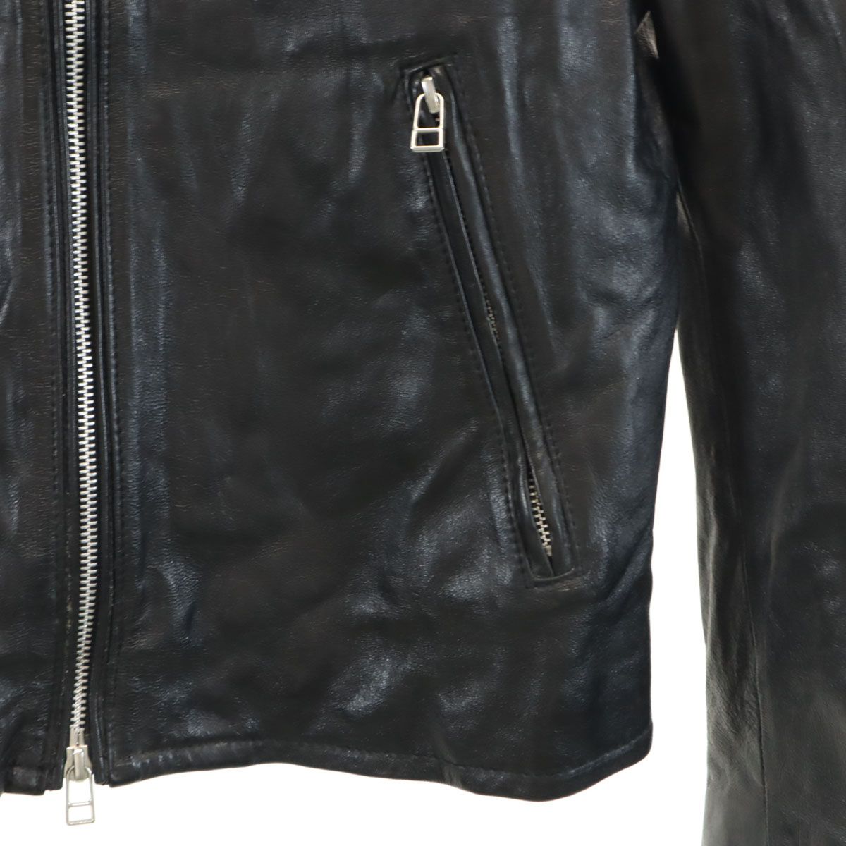 VANQUISH ヴァンキッシュ 羊革 レザー シングルライダースジャケット L