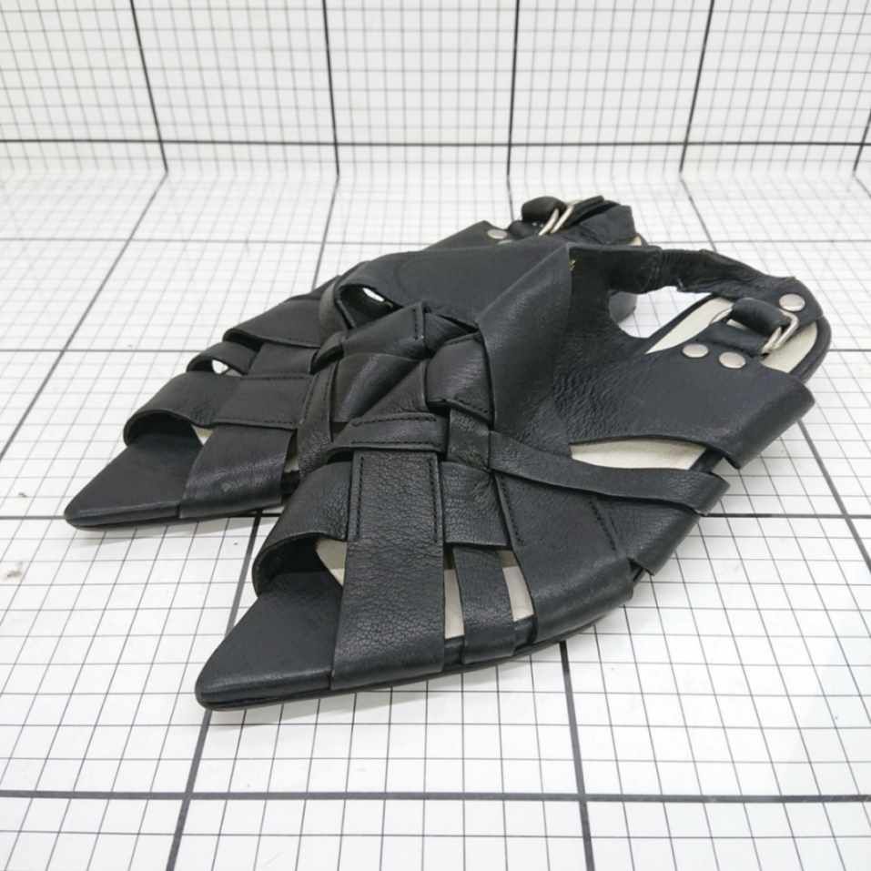 ◇ ⊂ 【ラボキゴシワークス】レザーサンダル ブラック系 24.5cm 日本