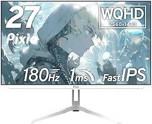 新作，お得 【ジャンク品】tPixio PX278WAVEW ゲーミングモニター 27インチ ホワイト ディスプレイ・モニター本体