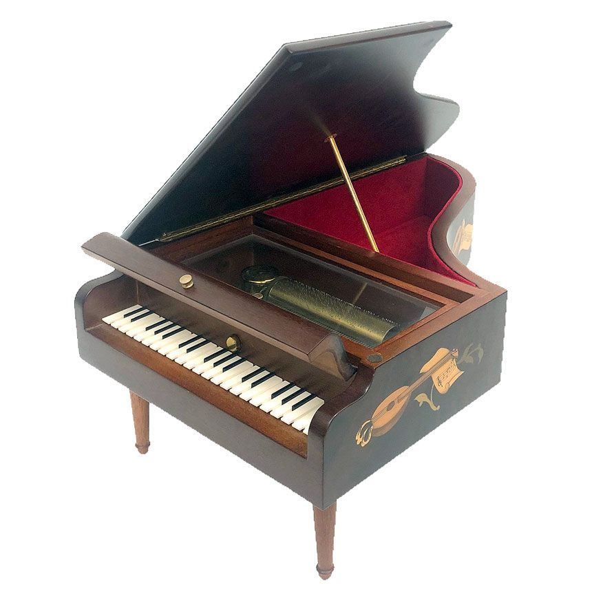 REUGE リュージュ グランドピアノ型 オルゴール付BOX 宝石箱 小物入れ アクセサリーボックス リュージュ社製 アンティーク ヴィンテージ aq12180