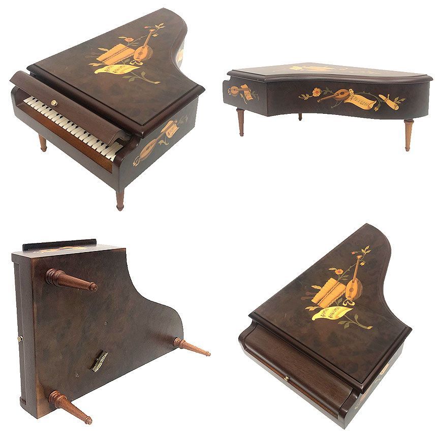 REUGE リュージュ グランドピアノ型 オルゴール付BOX 宝石箱 小物入れ ボックス リュージュ社製 アンティーク ヴィンテージ aq12180