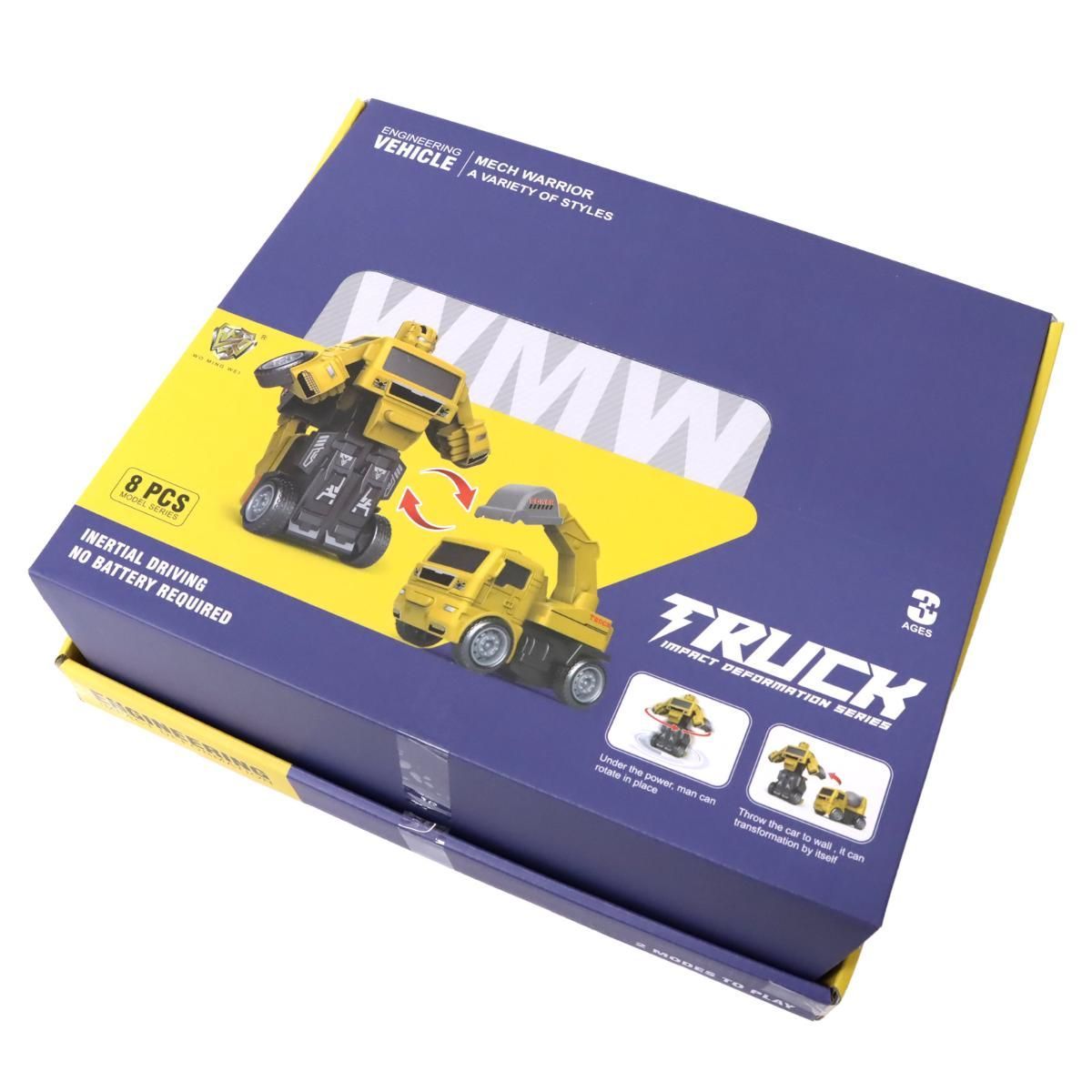 変形 ロボット 建設車 ミニカー トランスフォーム フリクション