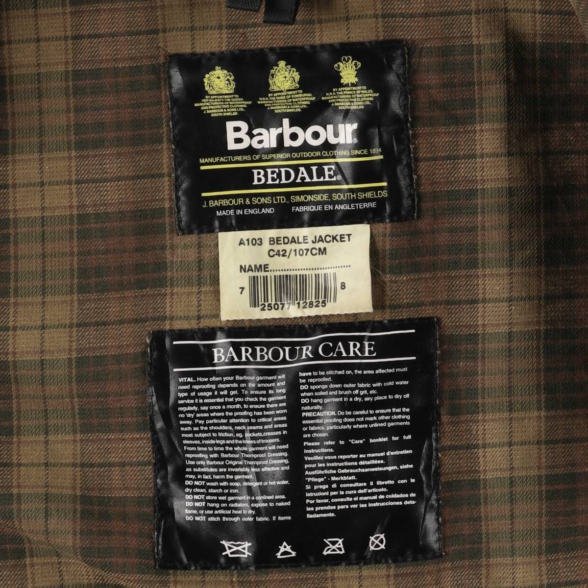 古着 00年代 バブアー Barbour BEDALE ビデイル 旧3ワラント ワックス