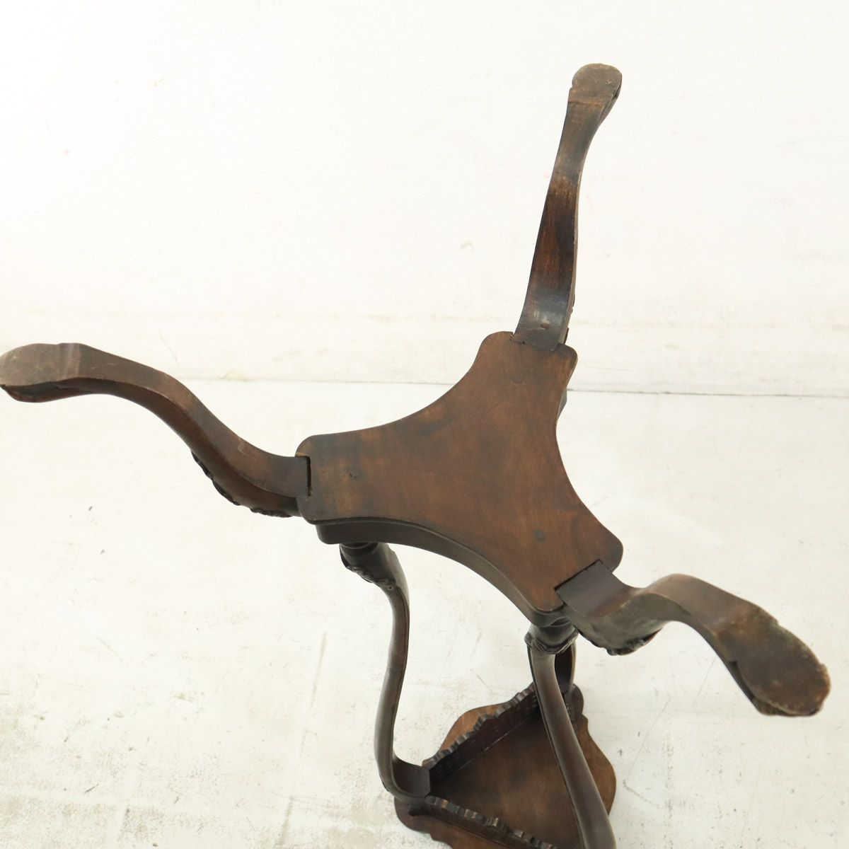 英国アンティーク ジョージアンスタイル マホガニー材 猫脚 花台 飾り