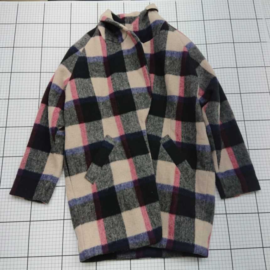 ◇ ⊆ ココディール チェック柄 ロングコート マルチカラー系 サイズ2