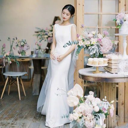 マーメイド ウェディングドレス 全2色 バックオープン