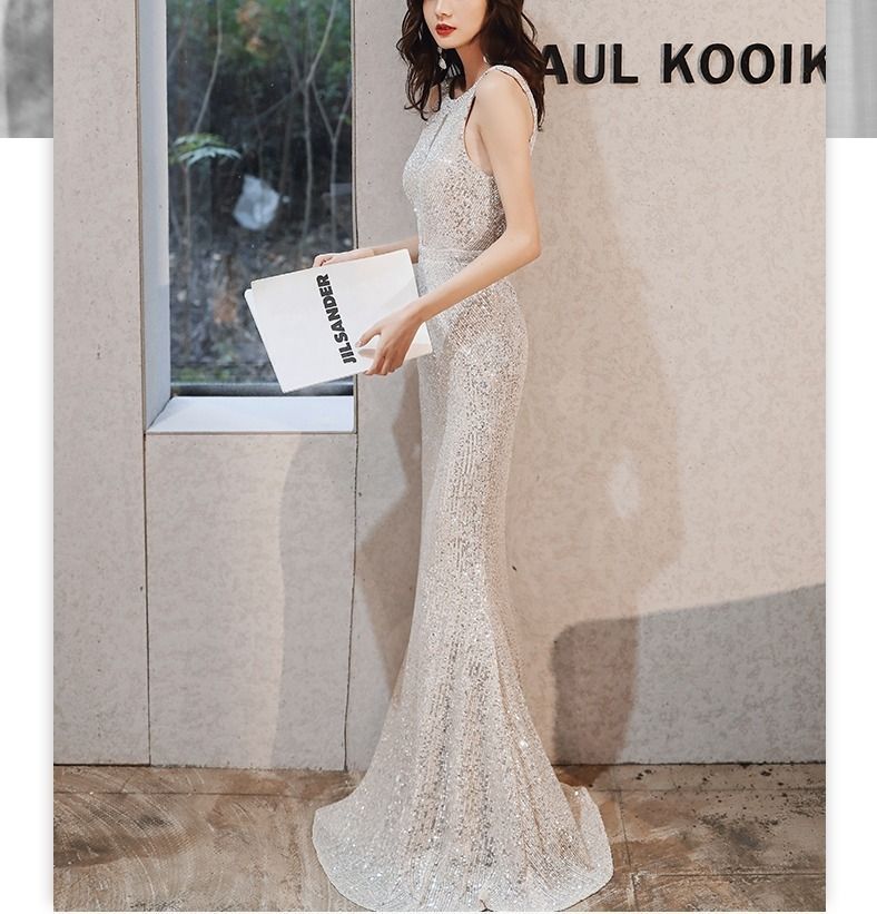 ロング バックオープンドレス