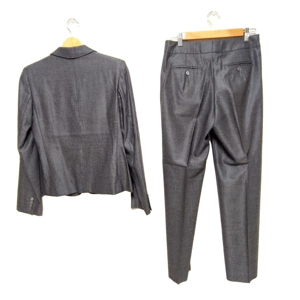 Max Mara グレー ビジネスパンツスーツ Regular fit flannel blazer, dark grey | Max Mara