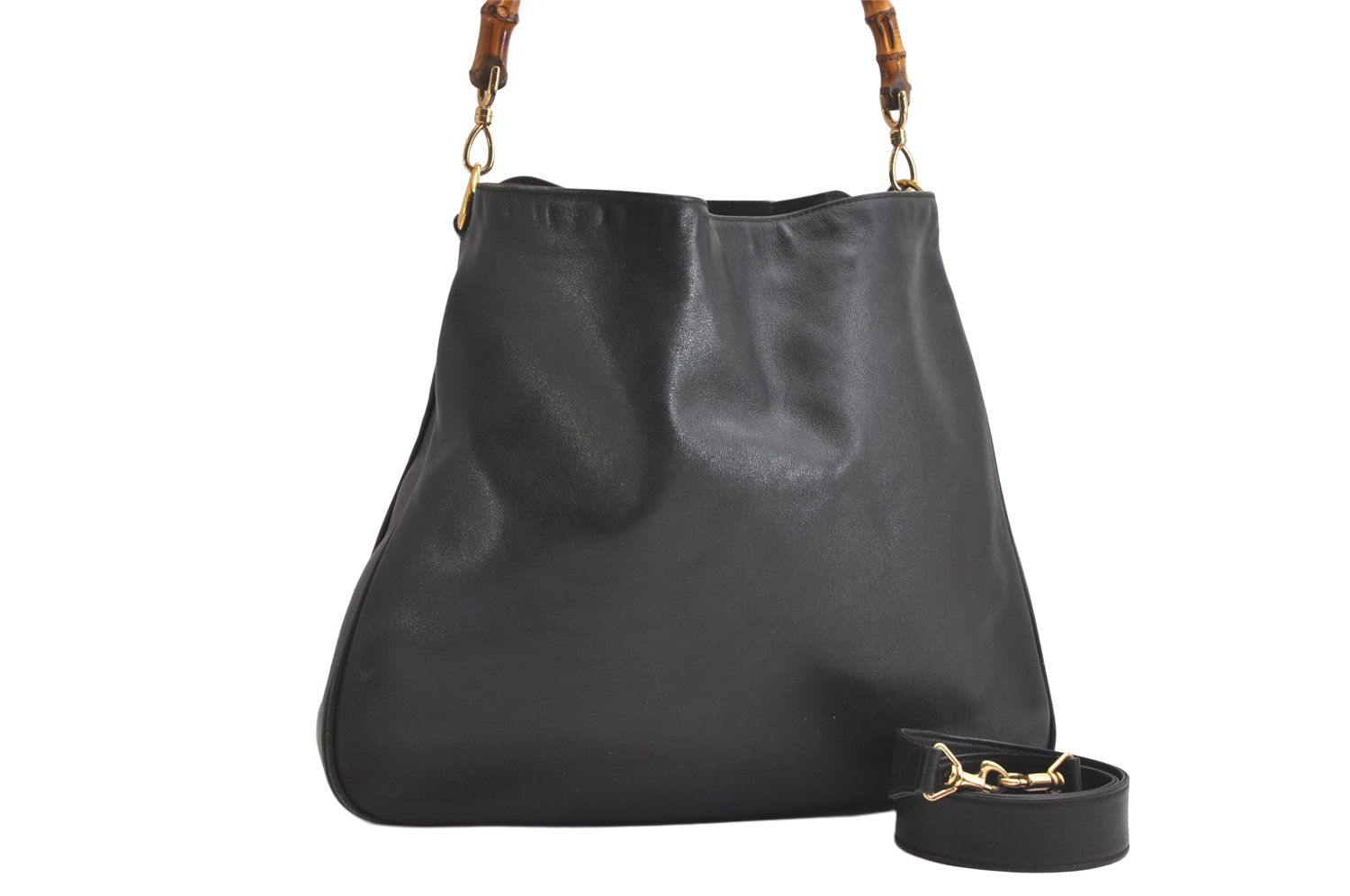 GUCCI グッチ バンブー 2Way ショルダーハンドバッグ レザー