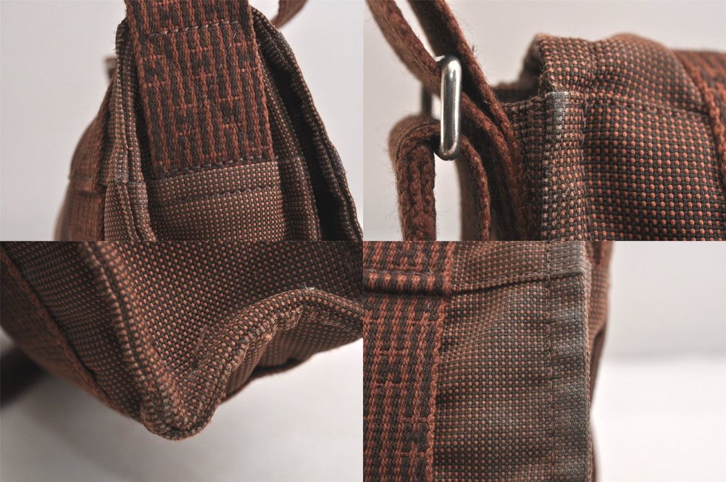 HERMES エルメス バサスMM エールライン ショルダーバッグ ブラウン 