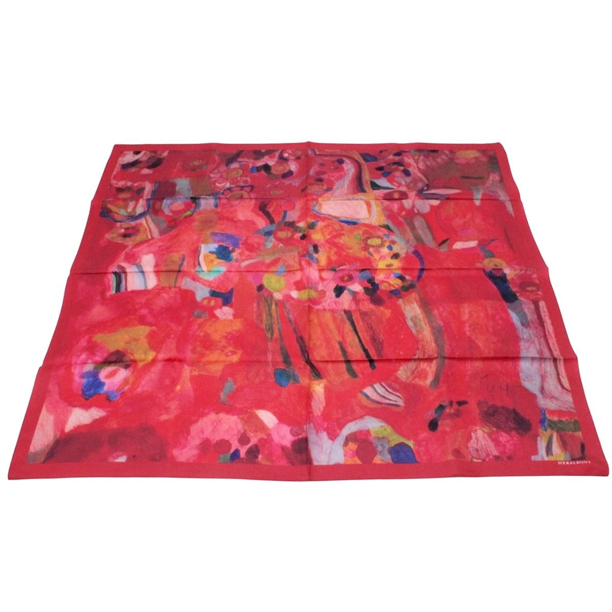 HERALBONY ヘラルボニー シルクスカーフ りんごのブーケ 88cm×88cm