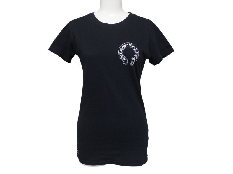  CHROME HEARTS クロムハーツ クロールラベル ホースシュー プリント Tシャツ サイズS ブラック コットン 美品 中古 4b005701 長袖カットソー