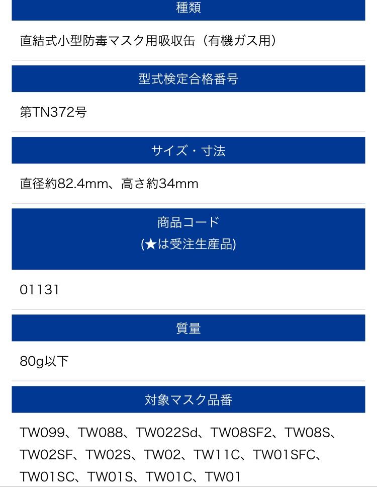 重松製作所 吸収缶 T OV 50個入 1セット