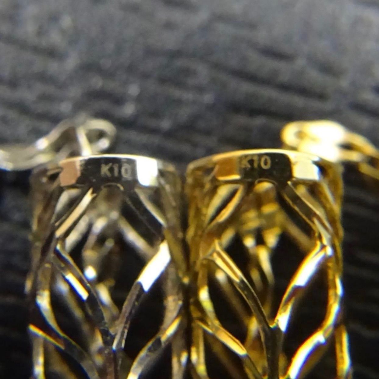 K10 & K10WG 10金ゴールド & ホワイトゴールド 416 ペア 2個セット 