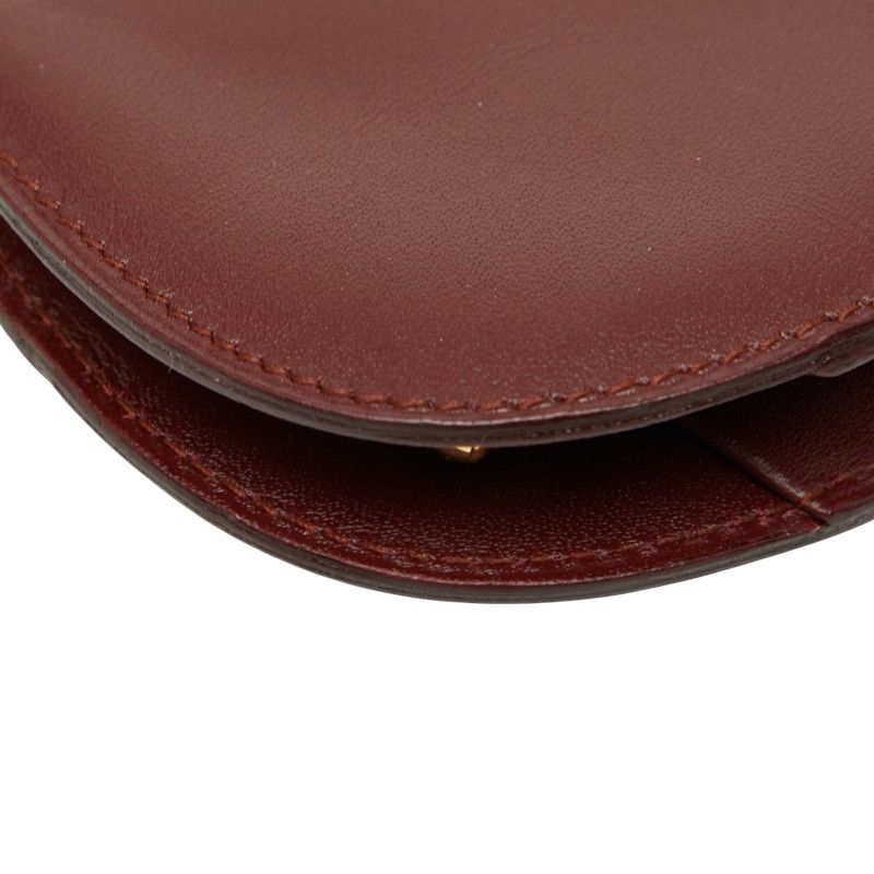 カルティエ コインケース 小銭入れ ワインレッド ボルドー レザー  