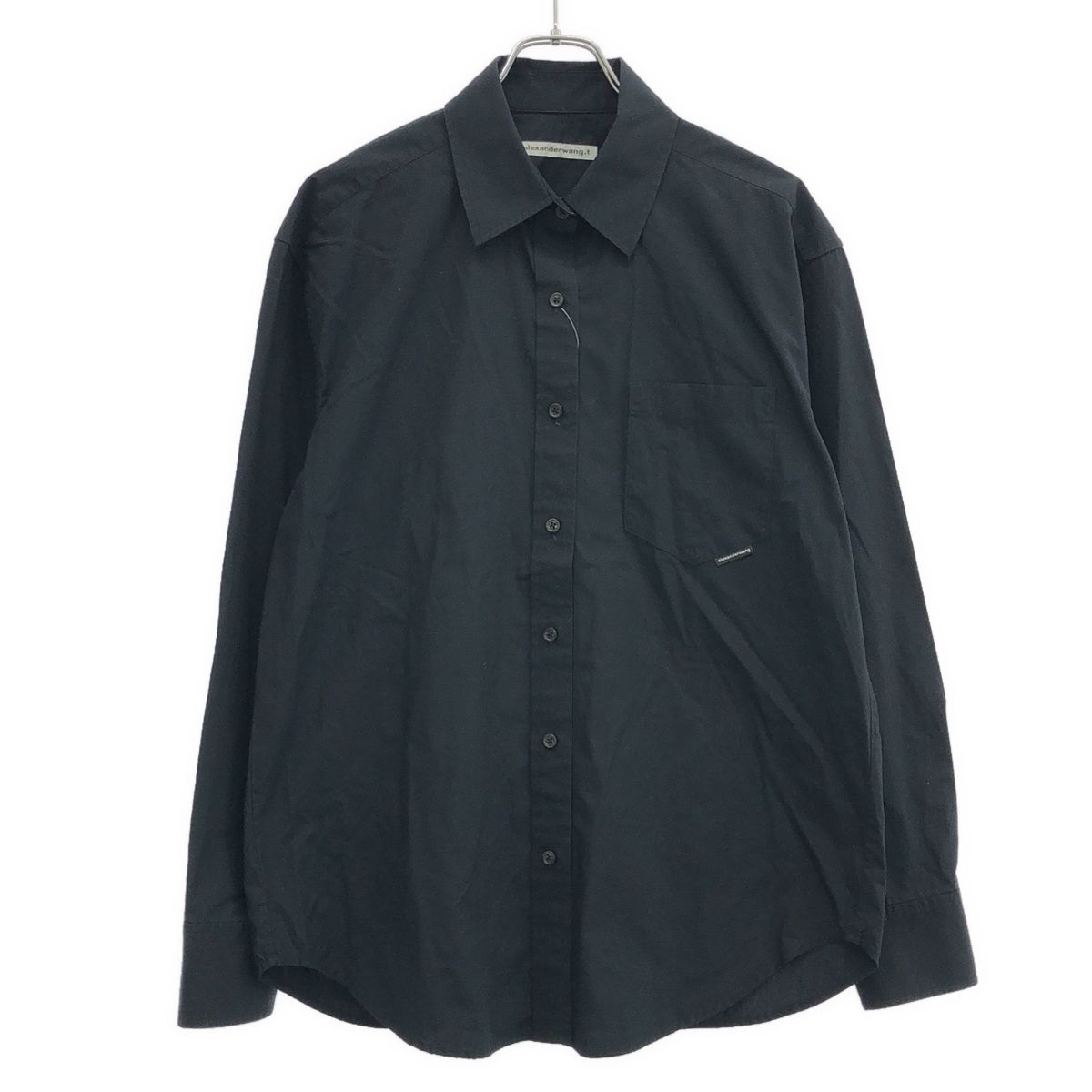 ALEXANDER WANG.T アレキサンダーワン. ティー オーガニックコットンワイドシャツ 4WC2241482 ブラック XS ALEXANDER WANG.T アレキサンダーワン. ティー オーガニックコットン