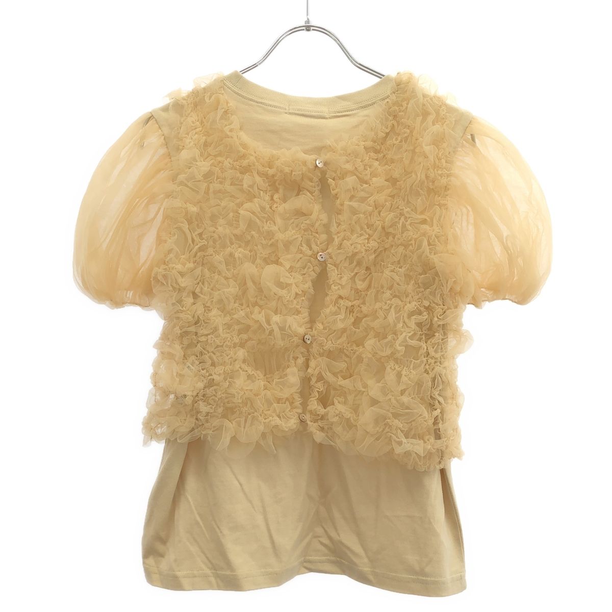 CLANE クラネ 25SS TULLE VEST LAYERED TOPS チュールベストレイヤード