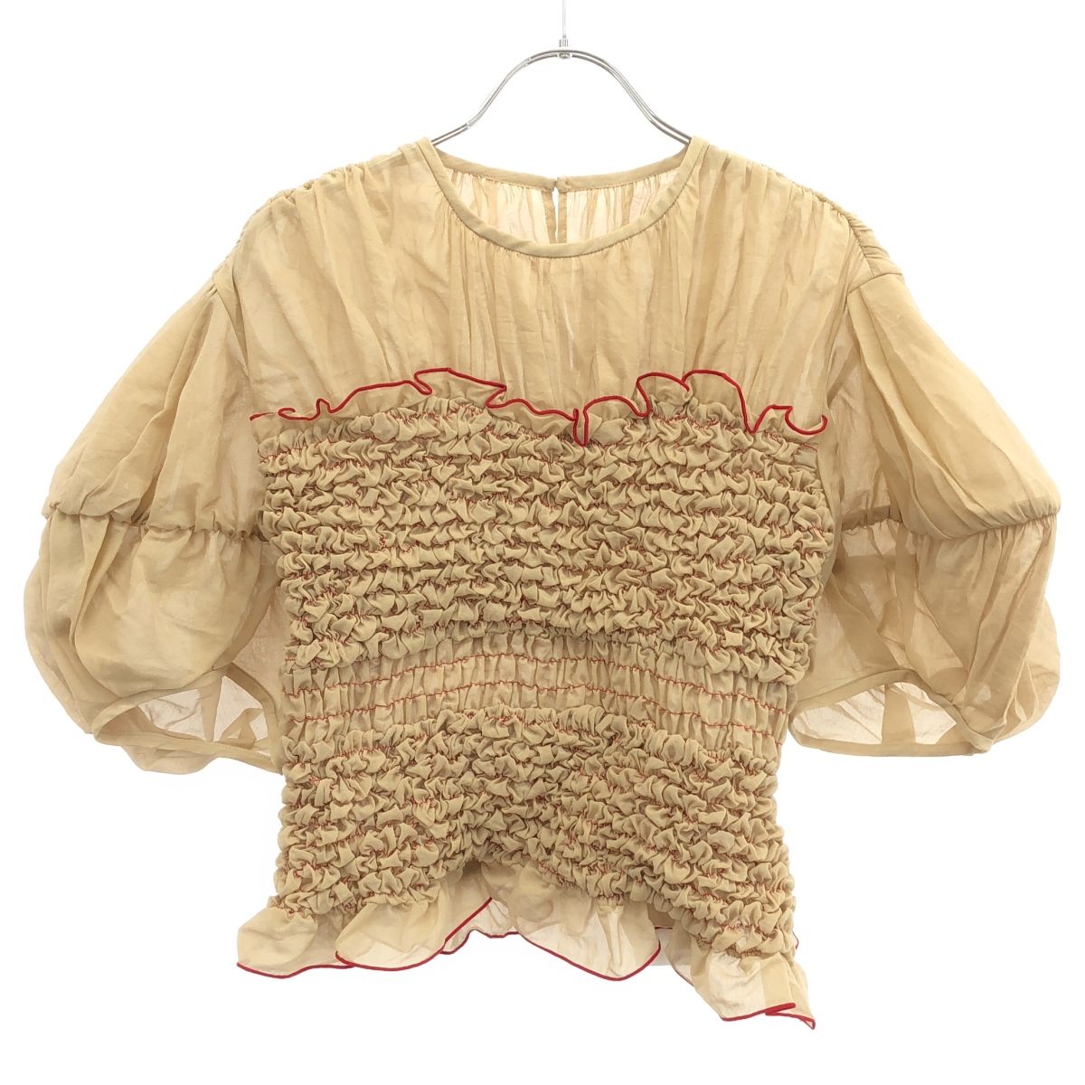 CLANE COLOR STITCHED SHIRRING TOPS