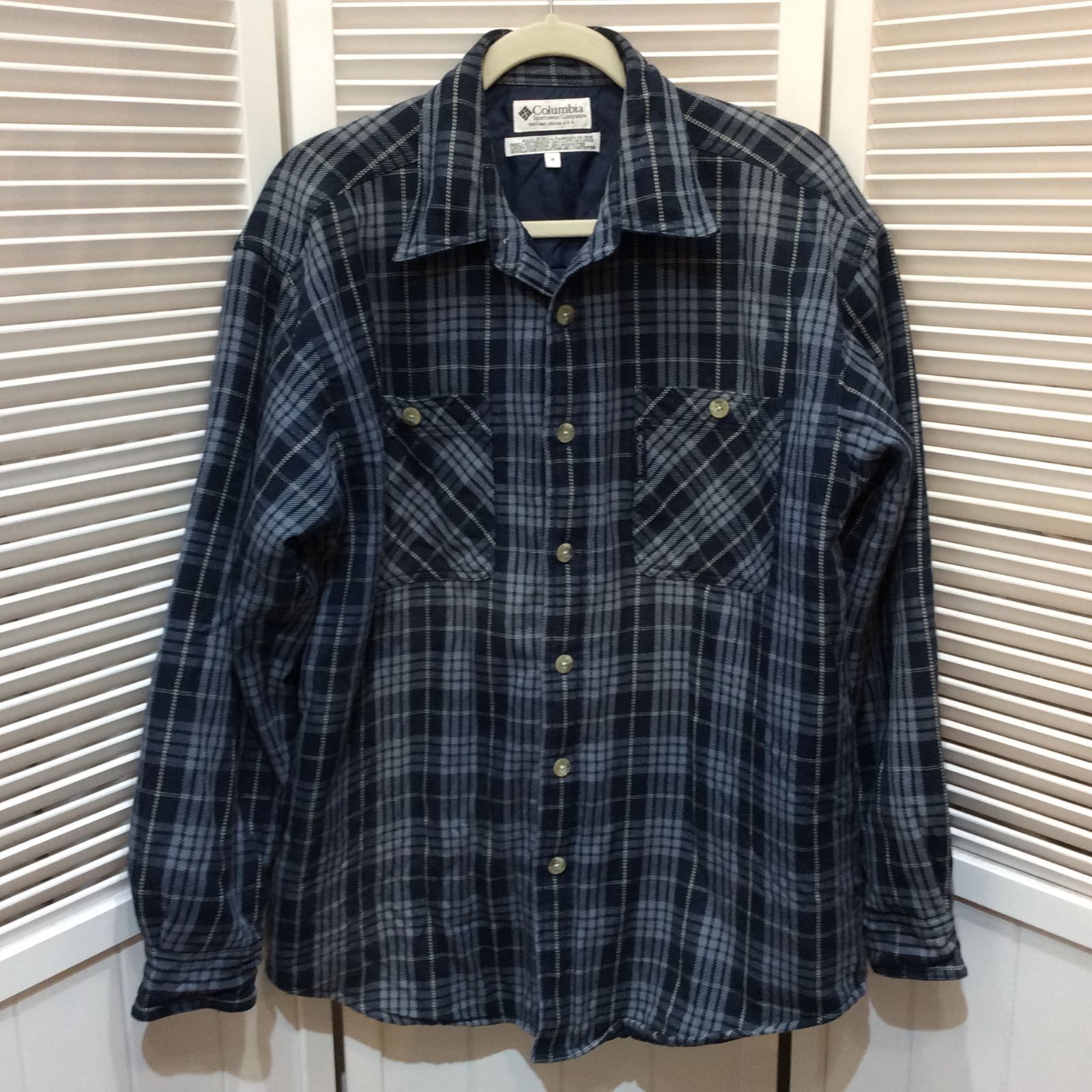 Columbia コロンビア メンズ 中綿シャツ M ブルーチェック柄