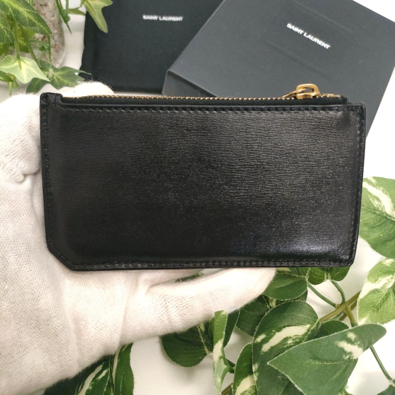 サンローラン フラグメントケース コインカードホルダー カサンドラ YSL ブラック