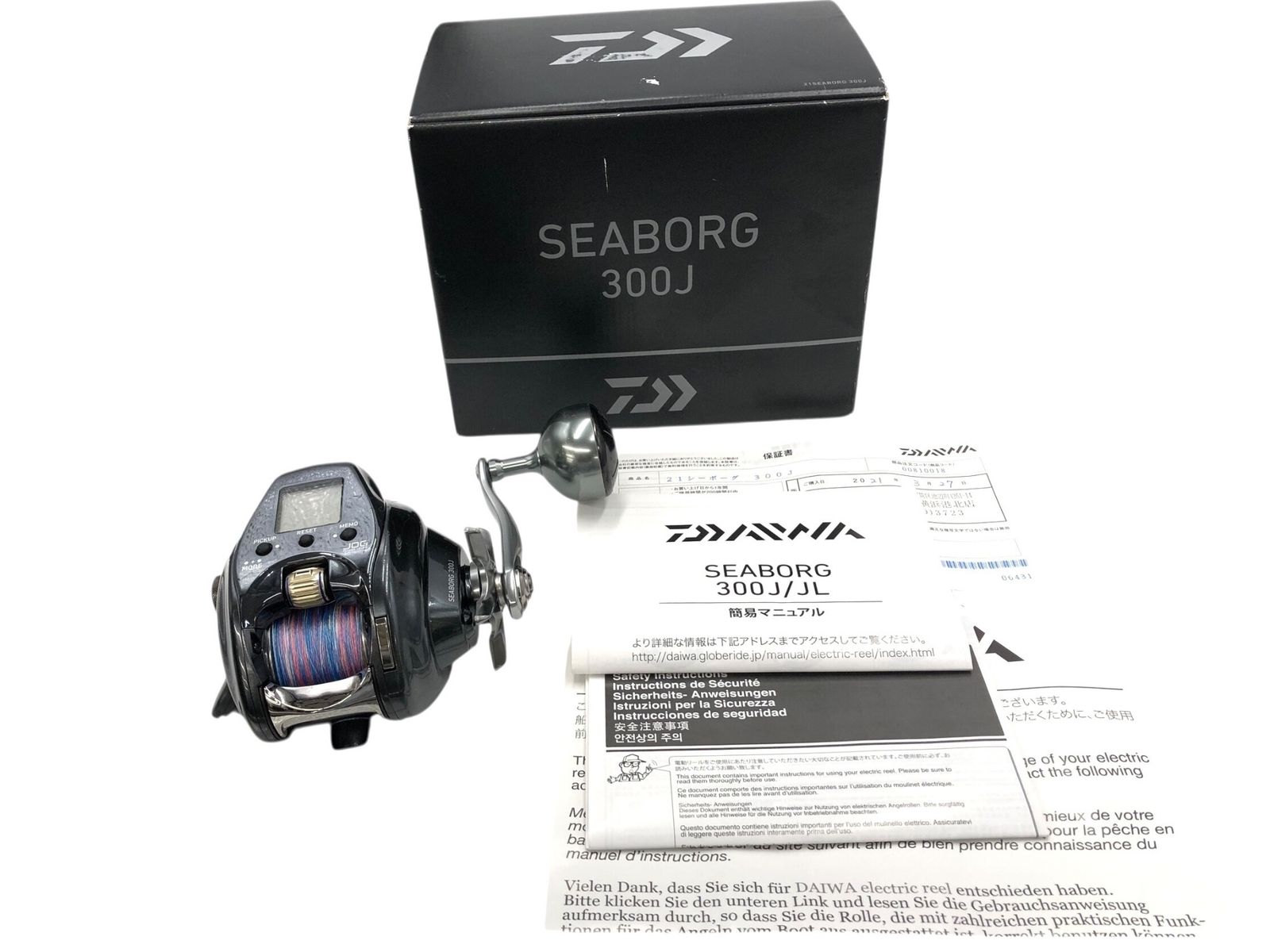 □◎DAIWA ダイワ SEABORG 300J 電動リール 本体 箱・取扱説明書 □◎DAIWA ダイワ SEABORG 300J 電動リール 本体 箱・取扱説明書