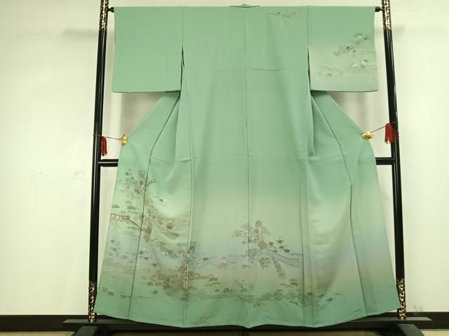 平和屋着物▽訪問着 単衣 中国三大刺繍 汕頭刺繍 スワトウ刺繍 束ね