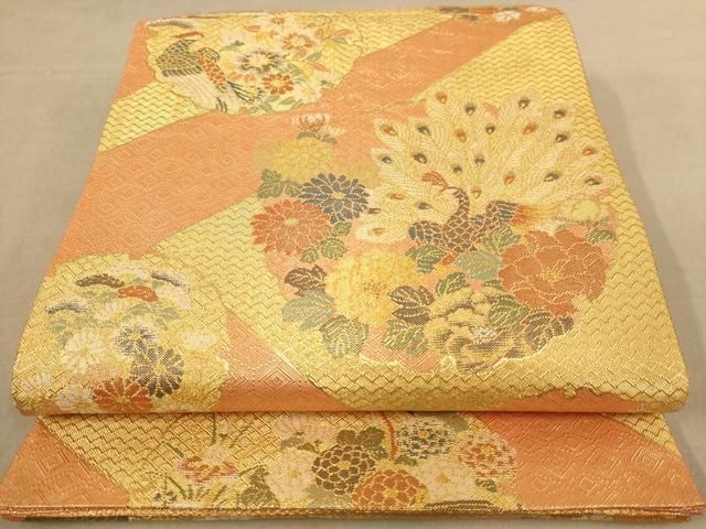 平和屋着物◎六通柄袋帯　更紗花文　正絹　逸品　AABI0983yx 平和屋着物◎六通柄袋帯 更紗花文 正絹 逸品 AABI0983yxの通販 by 平和