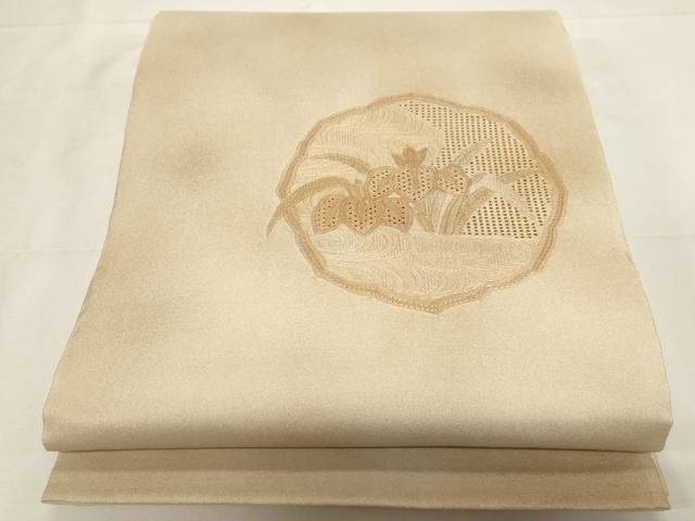 平和屋着物▽中国三大刺繍 スワトウ刺繍 相良刺繍 総刺繍 太鼓柄袋帯