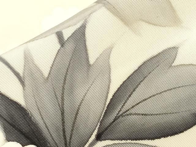 平和屋着物○塩瀬 九寸名古屋帯 駒刺繍 草木文 正絹 逸品 CABA2226dy