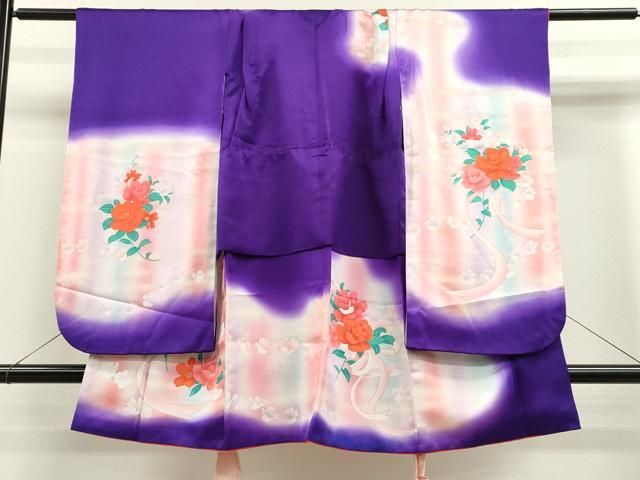 【SALE，爆買い】 平和屋着物[]七五三　女の子　３歳　祝着　三つ身　花束文　暈し染め　金彩　逸品　CAAV9392ze 着物・着物ドレス