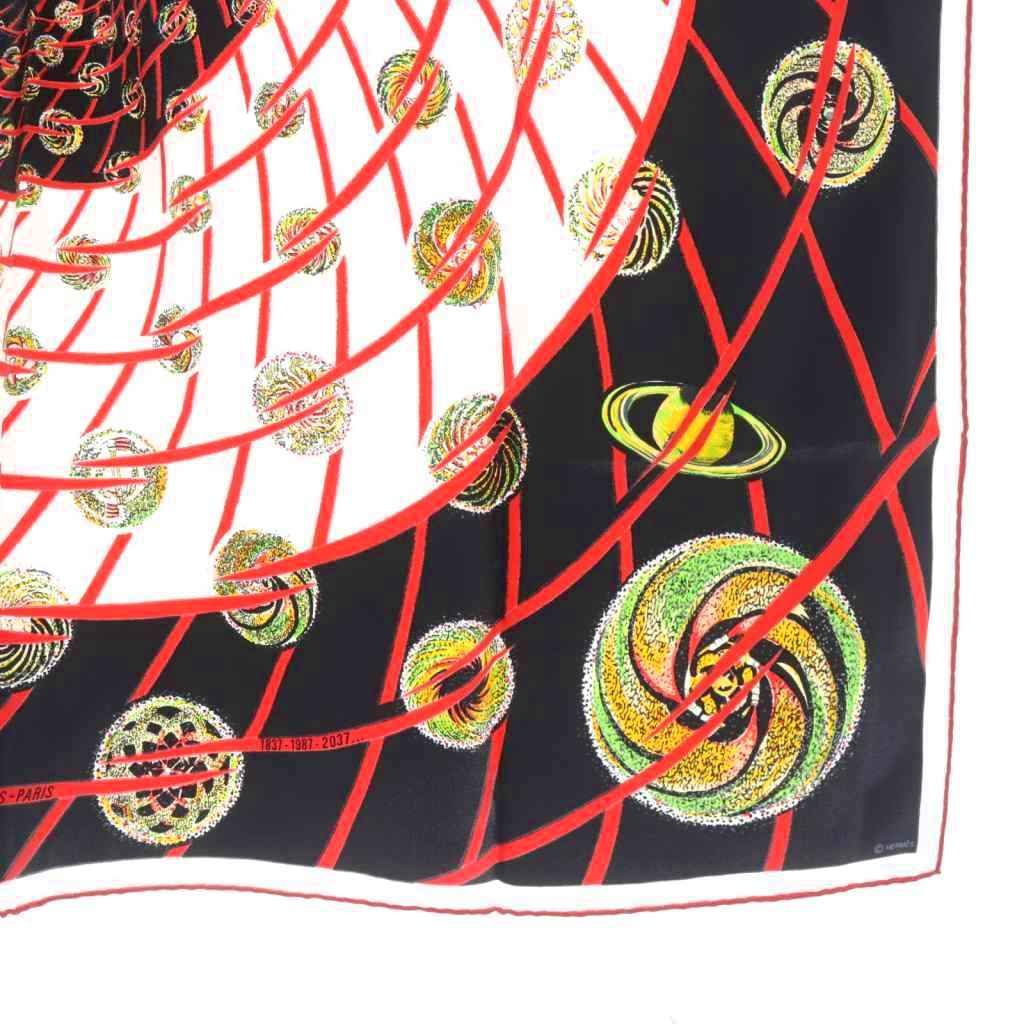 エルメス HERMES 宇宙の花火 les feux de lespace スカーフ 黒