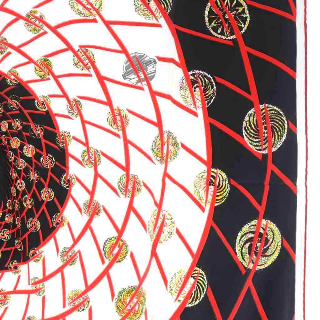 エルメス HERMES 宇宙の花火 les feux de lespace スカーフ 黒
