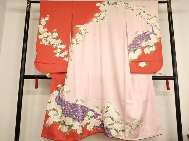季節・年中行事 七五三 産着 着物 ピンク 花柄 襦袢付き