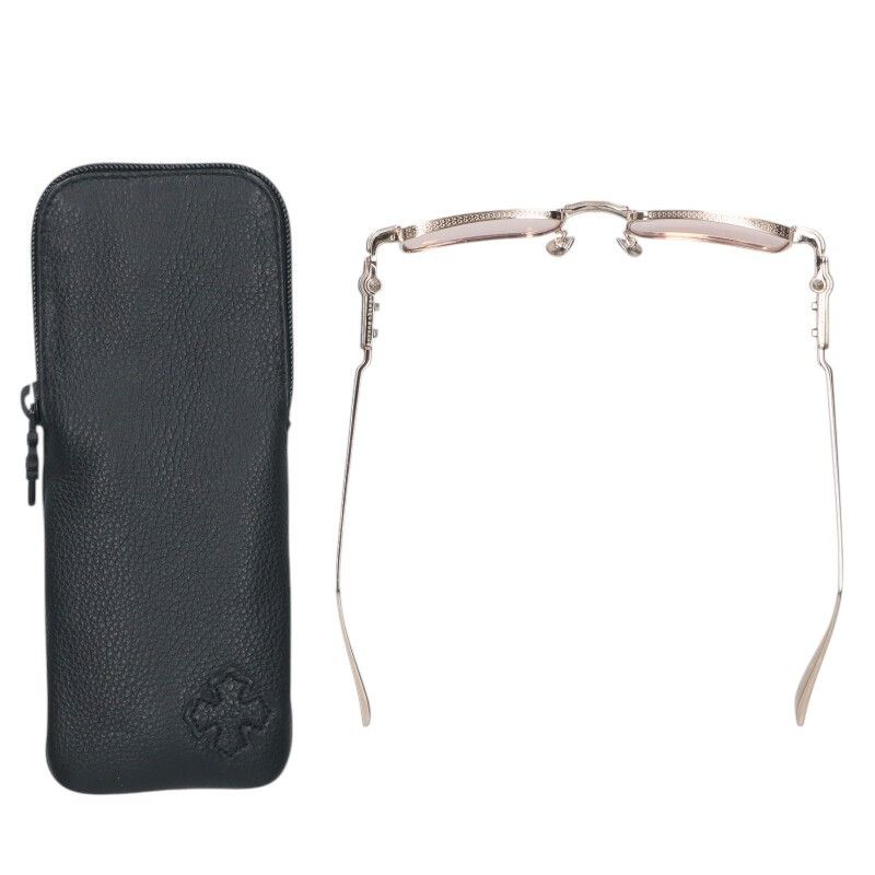 クロムハーツ BUCKLE RIDER スクエアフレーム眼鏡 メンズ 50□21  