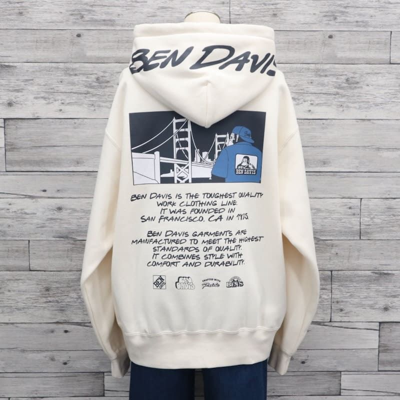 新品 大きいサイズ メンズ ベンデイビス BEN DAVIS BENDAVIS スウェット パーカー フーディー 裏起毛 ロゴ バックプリント オーバーサイズ ゆったり レディース キングサイズ オフホワイト 黒 ブラック 24780923 3L 4L 5L - メルカリ
