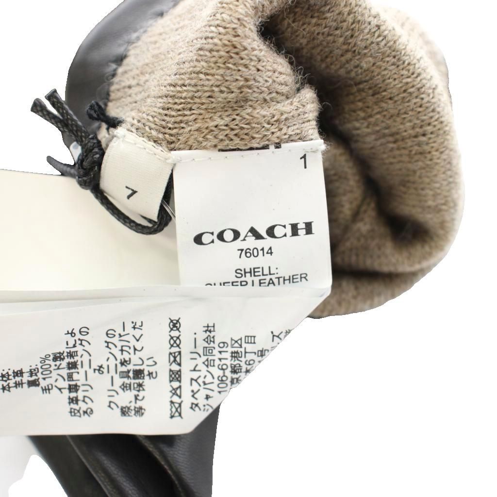 コーチ COACH スカルプテッド シグネチャー レザー テック グローブ