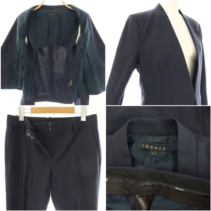 セオリー Theory TAILOR セットアップ ジャケット×パンツ ノーカラー 2