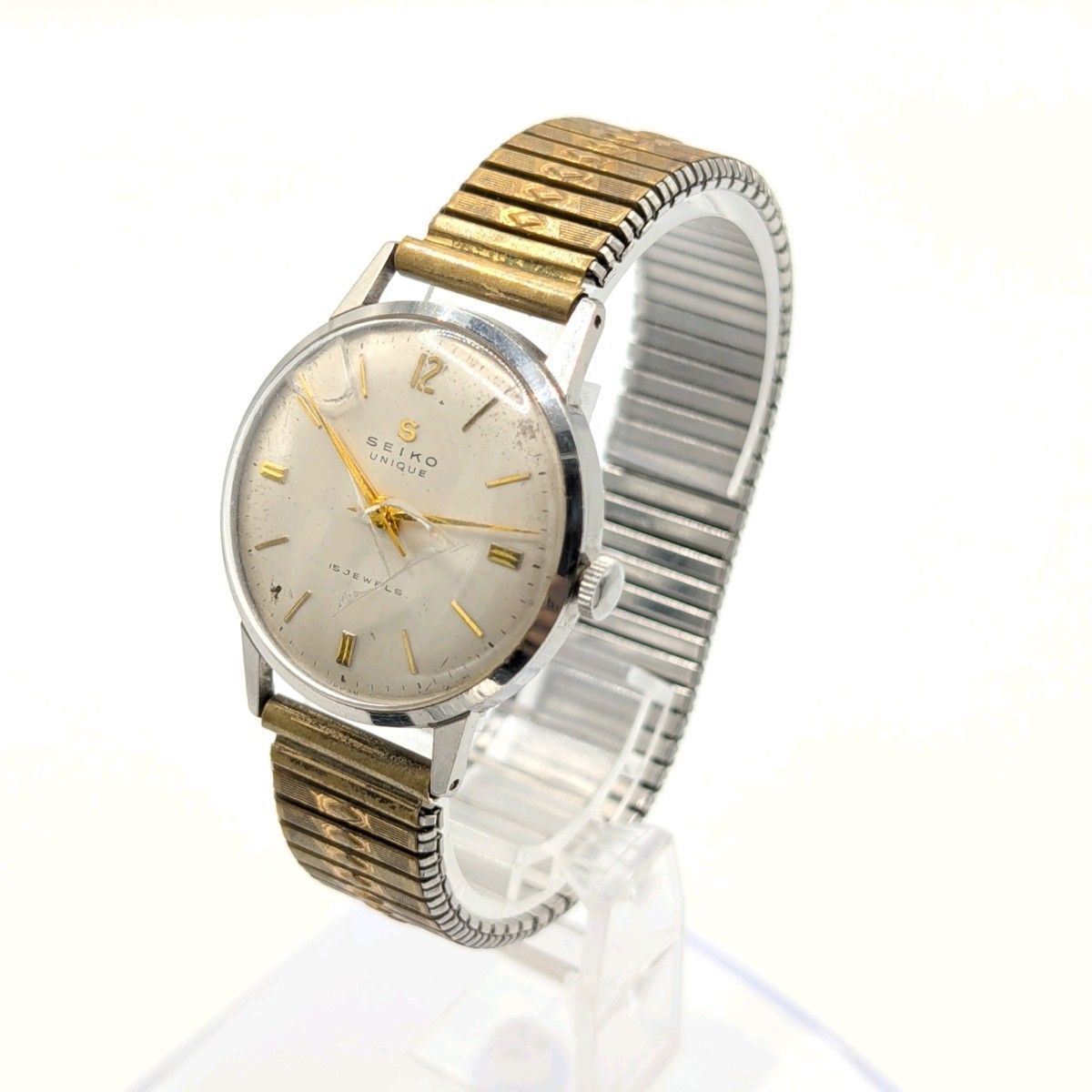 SEIKO UNIQUE Watch hand-wound Men's Silver Y2K Vintage Working